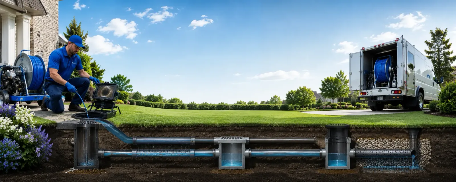 Outdoor drain cleaning information for Flom, MN